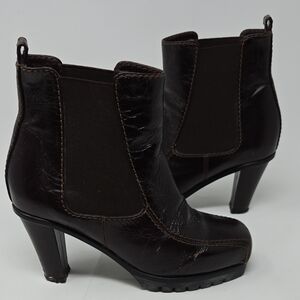 Marc Jacobs Distressed Brown Ankle Boots